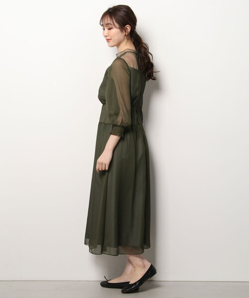 TRUDEA（トルディア）の「カシュクール×チュール（ドレス・レディース・ブラック/チャコールグレー/ネイビー/カーキ・MEDIUM）」の5枚目の写真