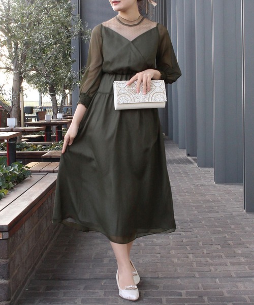 TRUDEA（トルディア）の「カシュクール×チュール（ドレス・レディース・ブラック/チャコールグレー/ネイビー/カーキ・MEDIUM）」の3枚目の写真