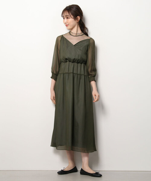 TRUDEA（トルディア）の「カシュクール×チュール（ドレス・レディース・ブラック/チャコールグレー/ネイビー/カーキ・MEDIUM）」の10枚目の写真