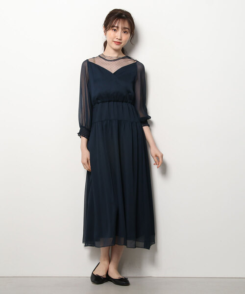 TRUDEA（トルディア）の「カシュクール×チュール（ドレス・レディース・ブラック/チャコールグレー/ネイビー/カーキ・MEDIUM）」の9枚目の写真