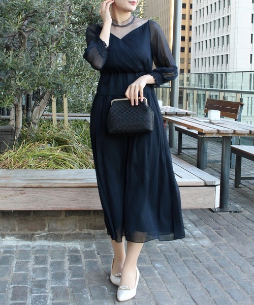 TRUDEA（トルディア）の「カシュクール×チュール（ドレス・レディース・ブラック/チャコールグレー/ネイビー/カーキ・MEDIUM）」の22枚目の写真