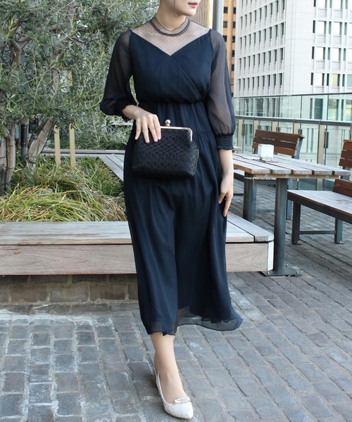 TRUDEA（トルディア）の「カシュクール×チュール（ドレス・レディース・ブラック/チャコールグレー/ネイビー/カーキ・MEDIUM）」の21枚目の写真