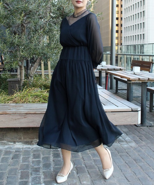 TRUDEA（トルディア）の「カシュクール×チュール（ドレス・レディース・ブラック/チャコールグレー/ネイビー/カーキ・MEDIUM）」の20枚目の写真