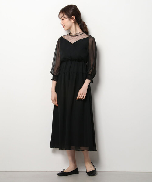 TRUDEA（トルディア）の「カシュクール×チュール（ドレス・レディース・ブラック/チャコールグレー/ネイビー/カーキ・MEDIUM）」の8枚目の写真