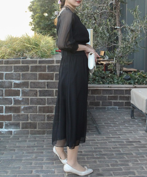 TRUDEA（トルディア）の「カシュクール×チュール（ドレス・レディース・ブラック/チャコールグレー/ネイビー/カーキ・MEDIUM）」の13枚目の写真