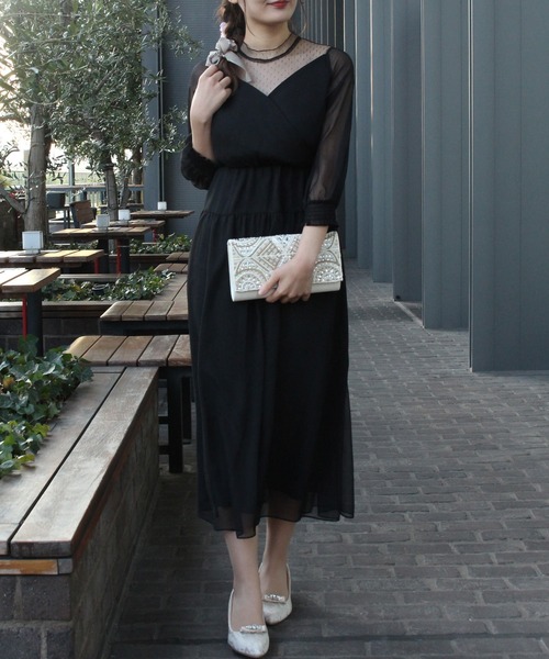 TRUDEA（トルディア）の「カシュクール×チュール（ドレス・レディース・ブラック/チャコールグレー/ネイビー/カーキ・MEDIUM）」の12枚目の写真