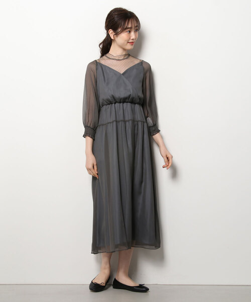 TRUDEA（トルディア）の「カシュクール×チュール（ドレス・レディース・ブラック/チャコールグレー/ネイビー/カーキ・MEDIUM）」の7枚目の写真