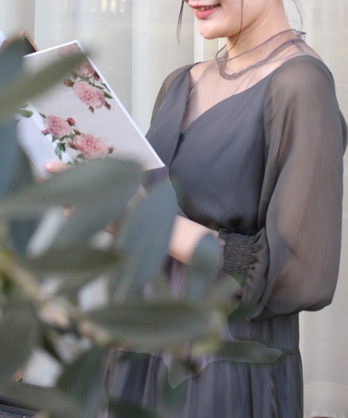 TRUDEA（トルディア）の「カシュクール×チュール（ドレス・レディース・ブラック/チャコールグレー/ネイビー/カーキ・MEDIUM）」の19枚目の写真