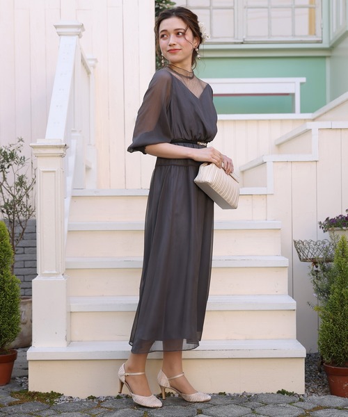 TRUDEA（トルディア）の「カシュクール×チュール（ドレス・レディース・ブラック/チャコールグレー/ネイビー/カーキ・MEDIUM）」の15枚目の写真