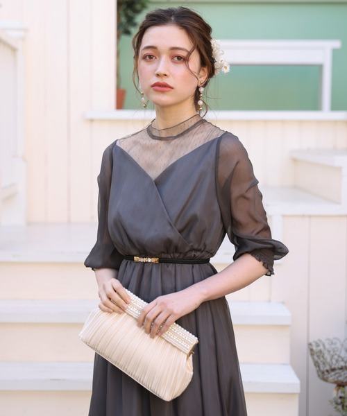 TRUDEA（トルディア）の「カシュクール×チュール（ドレス・レディース・ブラック/チャコールグレー/ネイビー/カーキ・MEDIUM）」の17枚目の写真