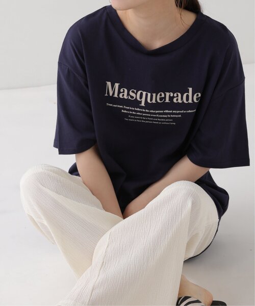 RAY CASSIN(レイカズン)の「刺繍ロゴTシャツ(Tシャツ/カットソー・レディース・オフホワイト/ベージュ/ネイビー・FREE)」の1枚目の写真