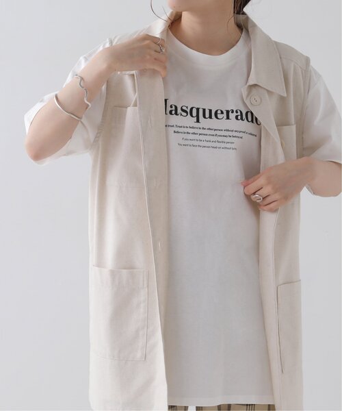 RAY CASSIN(レイカズン)の「刺繍ロゴTシャツ(Tシャツ/カットソー・レディース・オフホワイト/ベージュ/ネイビー・FREE)」の2枚目の写真