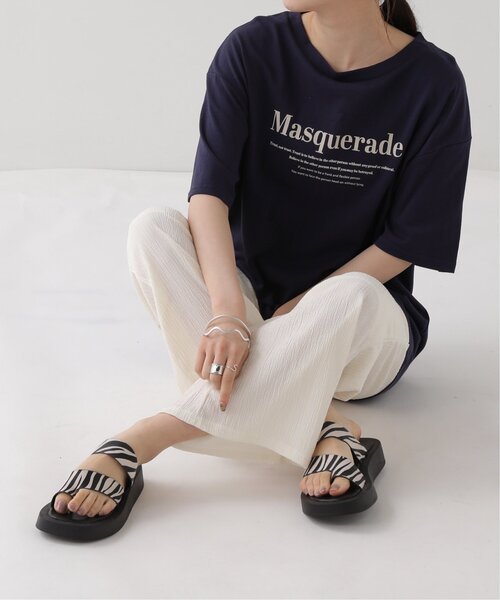 RAY CASSIN(レイカズン)の「刺繍ロゴTシャツ(Tシャツ/カットソー・レディース・オフホワイト/ベージュ/ネイビー・FREE)」の5枚目の写真