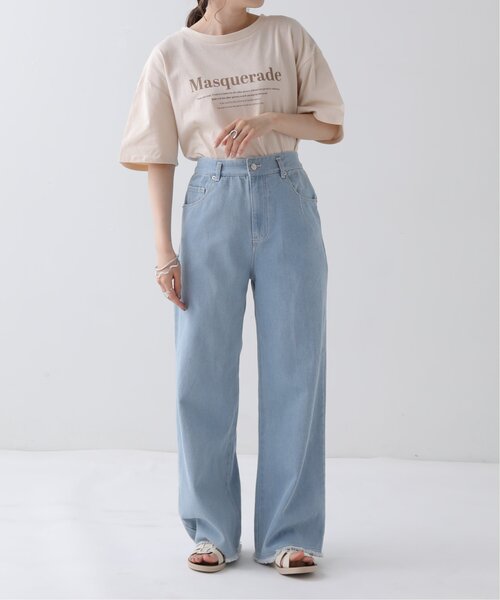 RAY CASSIN(レイカズン)の「刺繍ロゴTシャツ(Tシャツ/カットソー・レディース・オフホワイト/ベージュ/ネイビー・FREE)」の10枚目の写真
