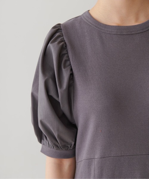 FREE'S MART(フリーズマート)の「◆布帛ドッキング半袖カットソーマキシワンピース(ワンピース・レディース・ホワイト/ブラック/カーキ・SMALL/MEDIUM)」の6枚目の写真