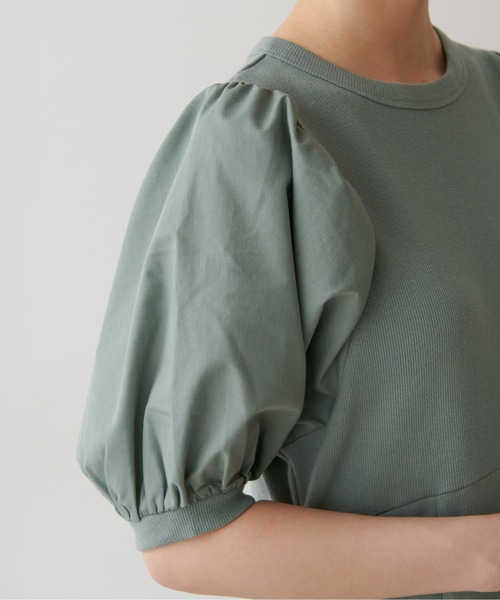 FREE'S MART(フリーズマート)の「◆布帛ドッキング半袖カットソーマキシワンピース(ワンピース・レディース・ホワイト/ブラック/カーキ・SMALL/MEDIUM)」の14枚目の写真