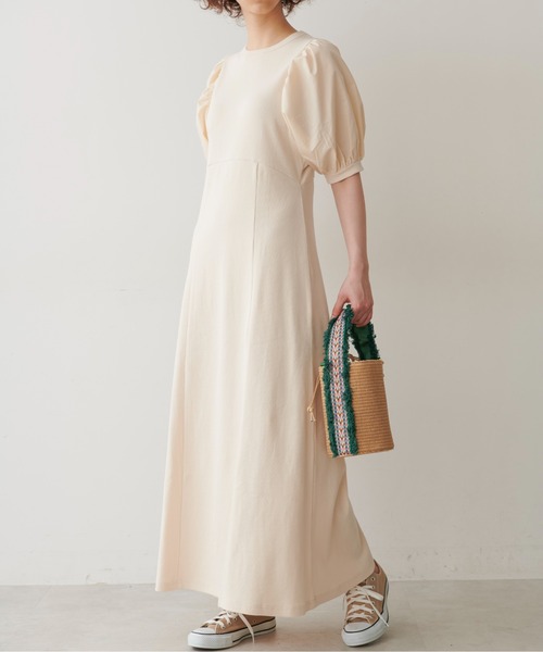 FREE'S MART(フリーズマート)の「◆布帛ドッキング半袖カットソーマキシワンピース(ワンピース・レディース・ホワイト/ブラック/カーキ・SMALL/MEDIUM)」の15枚目の写真