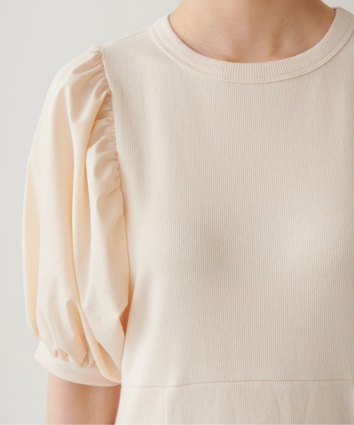 FREE'S MART(フリーズマート)の「◆布帛ドッキング半袖カットソーマキシワンピース(ワンピース・レディース・ホワイト/ブラック/カーキ・SMALL/MEDIUM)」の18枚目の写真