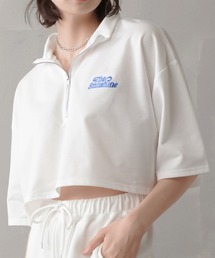 SPINNS | ハーフジップショート丈5分袖カットソー(Tシャツ/カットソー)