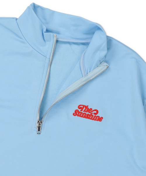 SPINNS(スピンズ)の「ハーフジップショート丈5分袖カットソー(Tシャツ/カットソー・レディース・ホワイト/サックスブルー/ピンク/グリーン/オートミール・ONESIZE)」の7枚目の写真