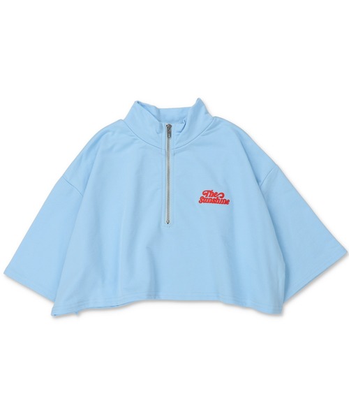 SPINNS(スピンズ)の「ハーフジップショート丈5分袖カットソー(Tシャツ/カットソー・レディース・ホワイト/サックスブルー/ピンク/グリーン/オートミール・ONESIZE)」の16枚目の写真