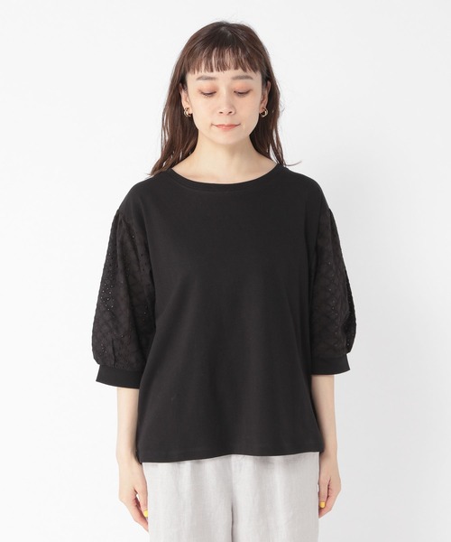 studio CLIP(スタディオクリップ)の「レースドッキングカットプルオーバー(Tシャツ/カットソー・レディース・ブラック/オフホワイト/イエロー/ブルー/ホワイト/カーキ・FREE)」の9枚目の写真