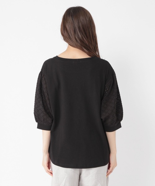 studio CLIP(スタディオクリップ)の「レースドッキングカットプルオーバー(Tシャツ/カットソー・レディース・ブラック/オフホワイト/イエロー/ブルー/ホワイト/カーキ・FREE)」の18枚目の写真