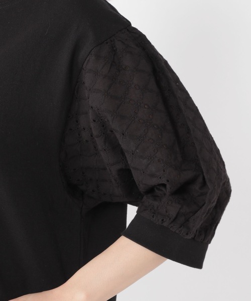 studio CLIP(スタディオクリップ)の「レースドッキングカットプルオーバー(Tシャツ/カットソー・レディース・ブラック/オフホワイト/イエロー/ブルー/ホワイト/カーキ・FREE)」の17枚目の写真