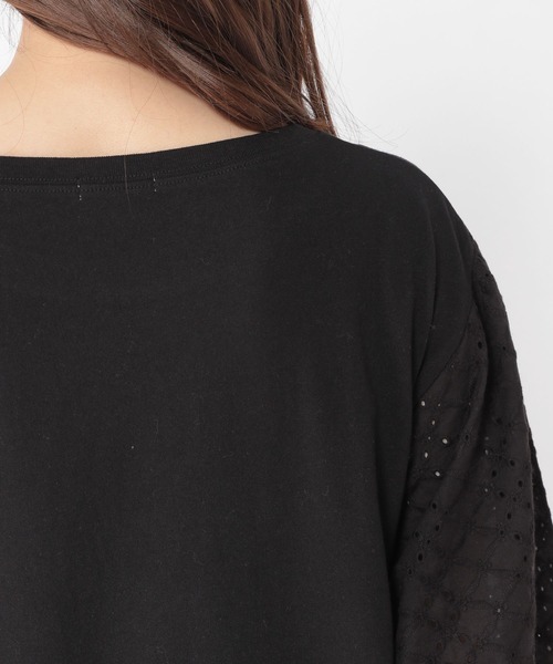 studio CLIP(スタディオクリップ)の「レースドッキングカットプルオーバー(Tシャツ/カットソー・レディース・ブラック/オフホワイト/イエロー/ブルー/ホワイト/カーキ・FREE)」の8枚目の写真