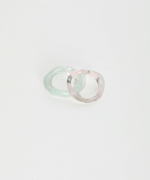 UNE MANSION（ユヌマンション）の「ホマイカウェーブリングセット（リング・レディース・ホワイト/スカイブルー/パープル/グレー/ピンク/イエロー/ブルー/グリーン・ONE SIZE）」の10枚目の写真