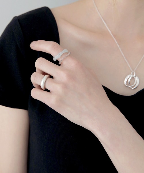 UNE MANSION（ユヌマンション）の「ホマイカウェーブリングセット（リング・レディース・ホワイト/スカイブルー/パープル/グレー/ピンク/イエロー/ブルー/グリーン・ONE SIZE）」の14枚目の写真