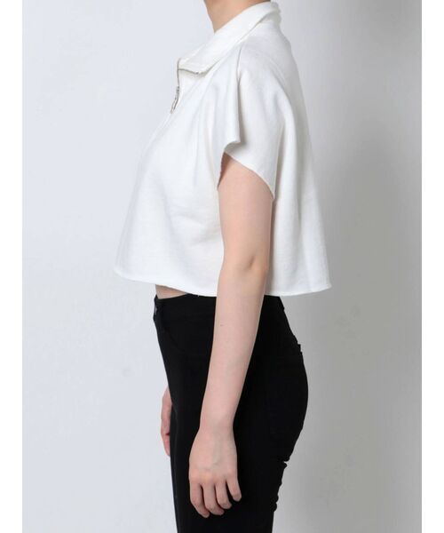 EMODA（エモダ）の「カバーハーフジップトップ（Tシャツ/カットソー・レディース・ホワイト/ブラック/グレー・FREE）」の22枚目の写真