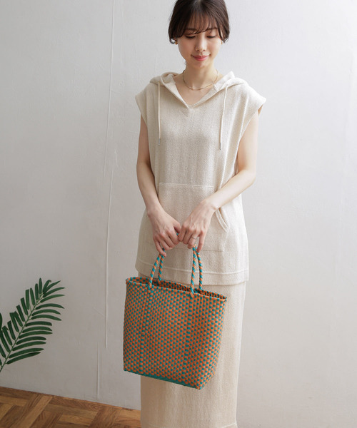 URBAN RESEARCH DOORS（アーバンリサーチドアーズ）の「『セットアップ対応』ヘリンボーン柄カットパーカー（パーカー・レディース・ブラウン/ナチュラル・MEDIUM）」の21枚目の写真