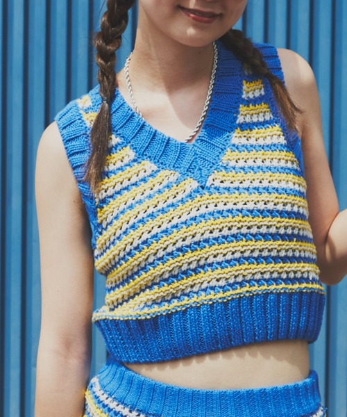 vintage HYSTERIC GLAMOUR 鍵編み ニット タンクトップ SHAGGIE（シャギー）の「鍵編みニットタンクトップス（タンクトップ