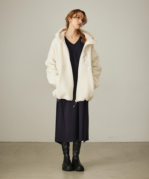 SILAS（サイラス）の「BOA HOODED JACKET　サイラスボアフーデッドジャケット（ブルゾン・メンズ・ホワイト/グレー/ベージュ/ブラック・M/XL/L）」の14枚目の写真