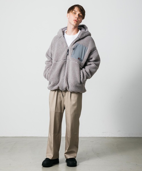 SILAS（サイラス）の「BOA HOODED JACKET　サイラスボアフーデッドジャケット（ブルゾン・メンズ・ホワイト/グレー/ベージュ/ブラック・M/XL/L）」の10枚目の写真