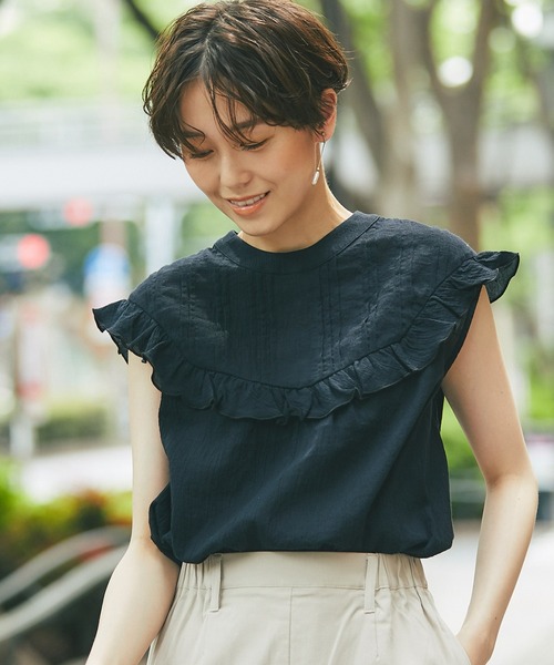 un dix cors（アンディコール）の「大人可愛い　前後2WAYピンタックフリルブラウス（シャツ/ブラウス・レディース・ブラック/レッド/オフホワイト/ブルー・FREE）」の7枚目の写真