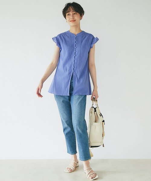 un dix cors（アンディコール）の「大人可愛い　前後2WAYピンタックフリルブラウス（シャツ/ブラウス・レディース・ブラック/レッド/オフホワイト/ブルー・FREE）」の10枚目の写真