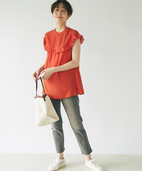 un dix cors（アンディコール）の「大人可愛い　前後2WAYピンタックフリルブラウス（シャツ/ブラウス・レディース・ブラック/レッド/オフホワイト/ブルー・FREE）」の12枚目の写真