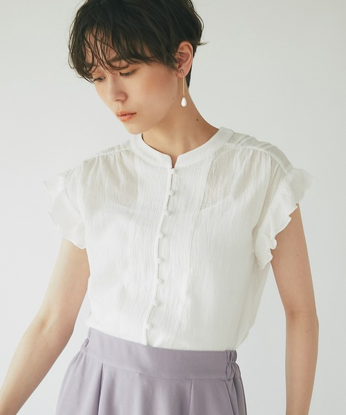 un dix cors（アンディコール）の「大人可愛い　前後2WAYピンタックフリルブラウス（シャツ/ブラウス・レディース・ブラック/レッド/オフホワイト/ブルー・FREE）」の13枚目の写真