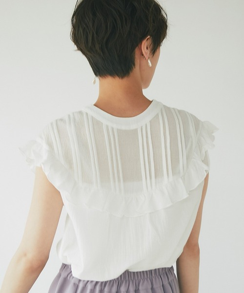 un dix cors（アンディコール）の「大人可愛い　前後2WAYピンタックフリルブラウス（シャツ/ブラウス・レディース・ブラック/レッド/オフホワイト/ブルー・FREE）」の15枚目の写真