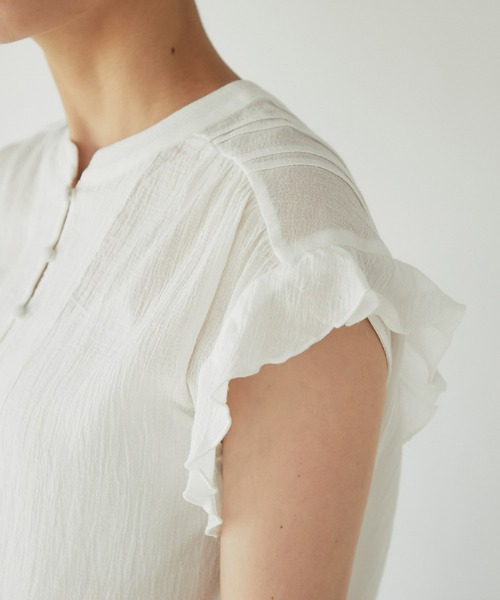 un dix cors（アンディコール）の「大人可愛い　前後2WAYピンタックフリルブラウス（シャツ/ブラウス・レディース・ブラック/レッド/オフホワイト/ブルー・FREE）」の18枚目の写真