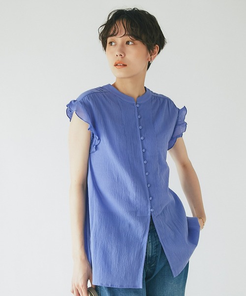 un dix cors（アンディコール）の「大人可愛い　前後2WAYピンタックフリルブラウス（シャツ/ブラウス・レディース・ブラック/レッド/オフホワイト/ブルー・FREE）」の9枚目の写真