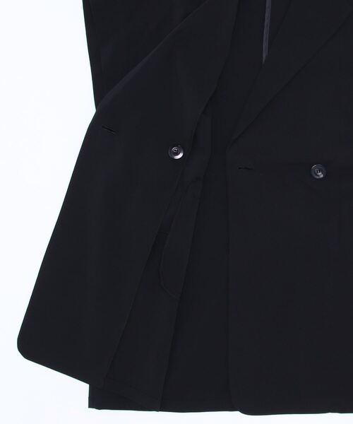 notch.(ノッチ)の「クレープノースリーブジャケット(ベスト・レディース・ブラック/オフホワイト/ライトベージュ・M)」の9枚目の写真