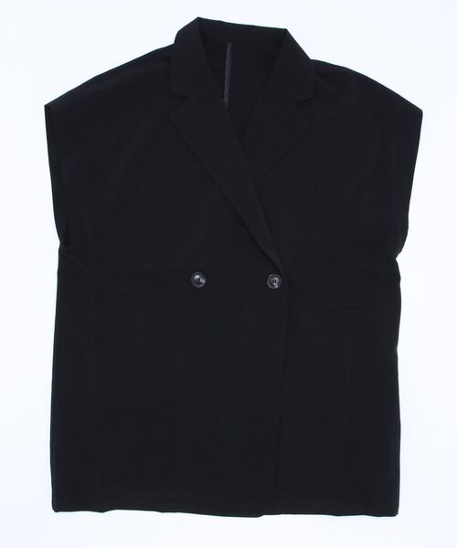 notch.(ノッチ)の「クレープノースリーブジャケット(ベスト・レディース・ブラック/オフホワイト/ライトベージュ・M)」の10枚目の写真