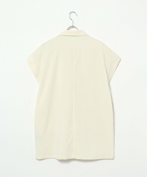 notch.(ノッチ)の「クレープノースリーブジャケット(ベスト・レディース・ブラック/オフホワイト/ライトベージュ・M)」の13枚目の写真