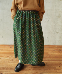 PAR ICI（パーリッシィ）の「花と水玉プリント ギャザースカート (セットアップ対応)（スカート）」