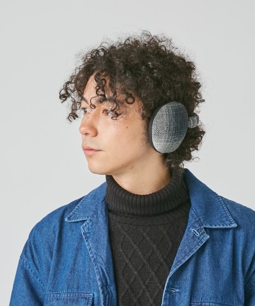 OVERRIDE（オーバーライド）の「OVERRIDE  COTTON TWEED EARMUFF 2WAY（イヤーマフ・メンズ・ベージュ/ネイビー/ブラック・FREE）」の4枚目の写真