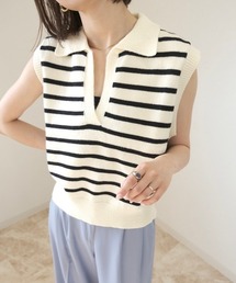 Reurie' | ボーダーニットベスト(ベスト)