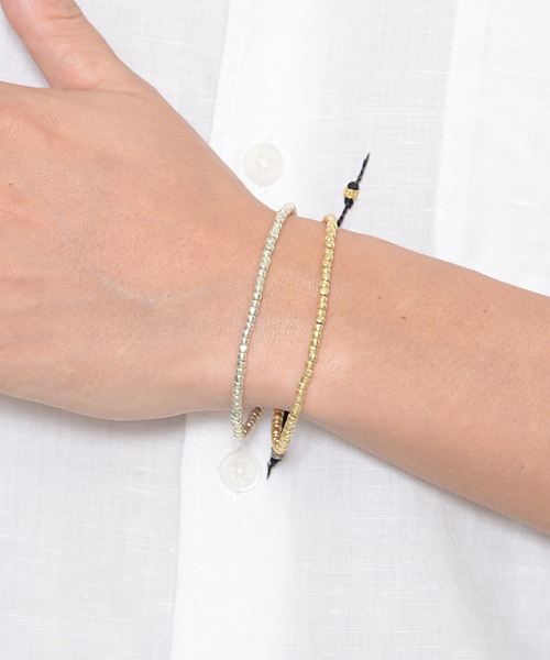 SILVER BULLET（シルバーバレット）の「『SILVER BULLET SELECT AC/シルバーバレットセレクト』スリーカットビーズ2連ブレスレット【+】（ブレスレット・メンズ・その他1/シルバー/ゴールド・FREE）」の9枚目の写真